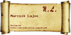 Marcsik Lajos névjegykártya